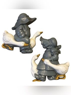 1988 Vintage Burwood Boy and Girl with Geese
